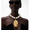 Necklace Statement Pearl & Iconic Medallion