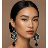 Black cherub baroque earrings