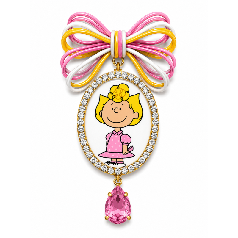 Colgante de la línea de bebé - corazón rosa