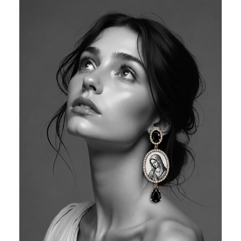 Boucles d'oreilles Madonna Noir - TittiBi