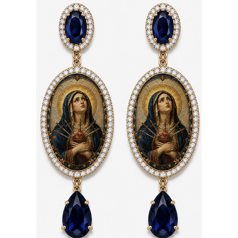 Boucles d'oreilles Madonna Solorata - Bleu royal
