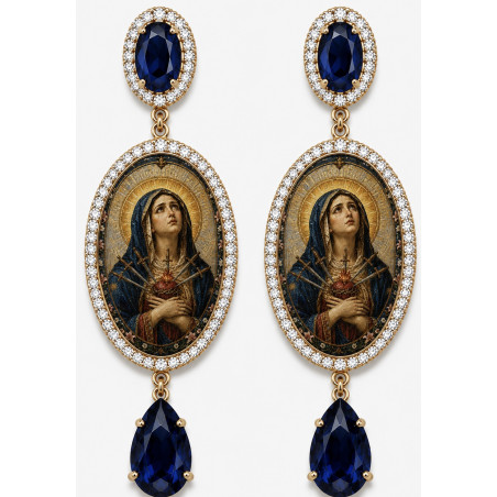 Boucles d'oreilles Madonna Solorata - Bleu royal
