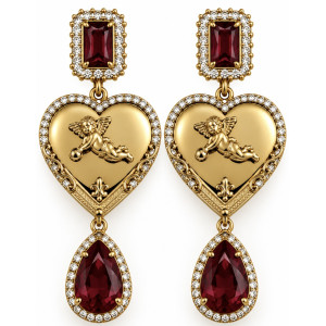 Boucles d'oreilles coeur d'ange - TittiBi