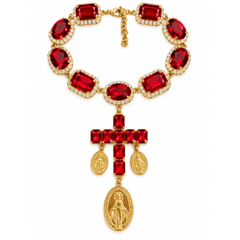 Collier de croix rouge