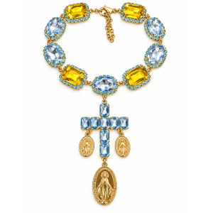 Collier bleu et jaune