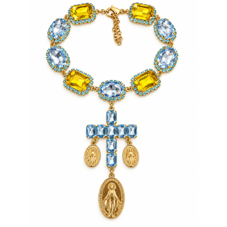Collier bleu et jaune