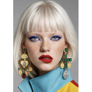 Statement Earrings Heart Sacred & Cross- TittiBi