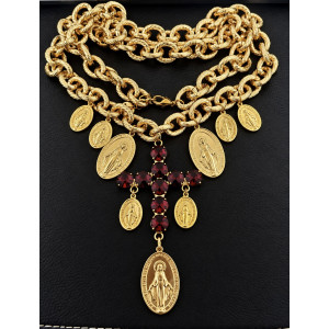 Collar de la cruz sagrada Burgundy – Edición limitada