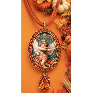Collier d'automne ange avec pendentif bijou