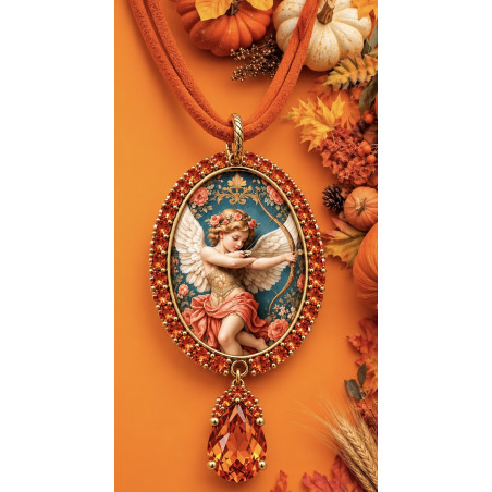 Collier d'automne ange avec pendentif bijou