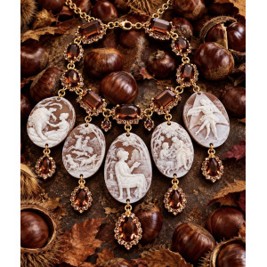 Jewel necklace with camei – Unique piece