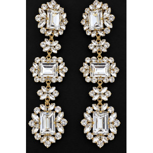 Boucles d'oreilles de joyau cristal – 15 cm