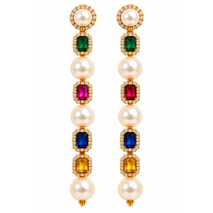 Orecchini Gioiello Pendenti Multicolor con Maxi Perle – TittiBi