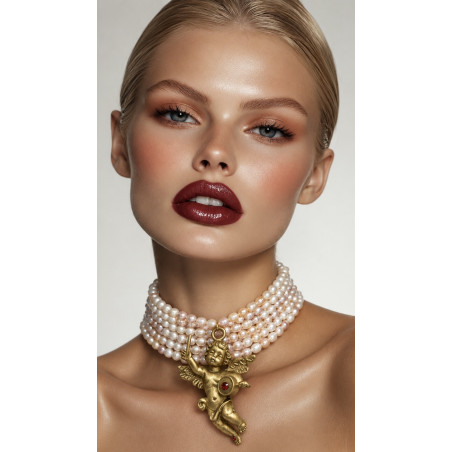 Collier d'ange bijou - 5 fils de perles avec une fosse | TittiBi
